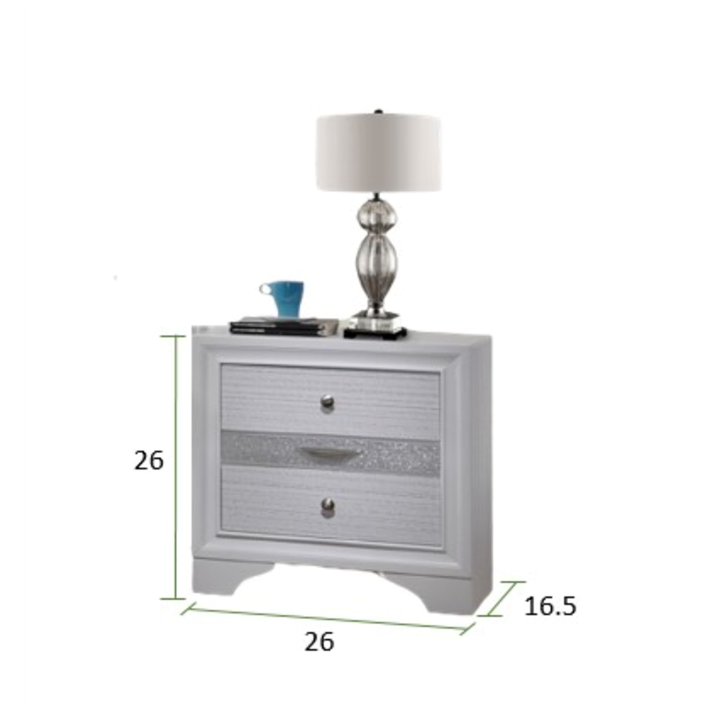 Atlin Designs 5-Piece Traditional Wood Bedroom Set with Dresser in White