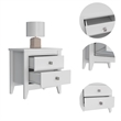 Atlin Designs Engineered Wood Nightstand For Bedroom in White Finish