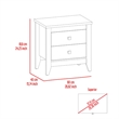 Atlin Designs Engineered Wood Nightstand For Bedroom in White Finish