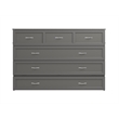 Atlin Designs Modern Solid Wood Queen Murphy Bed Chest with Mattress in Gray