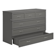 Atlin Designs Modern Solid Wood Queen Murphy Bed Chest with Mattress in Gray