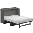 Atlin Designs Modern Solid Wood Queen Murphy Bed Chest with Mattress in Gray