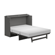 Atlin Designs Modern Solid Wood Queen Murphy Bed Chest with Mattress in Gray
