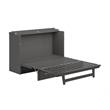 Atlin Designs Modern Solid Wood Queen Murphy Bed Chest with Mattress in Gray