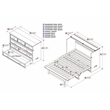 Atlin Designs Modern Solid Wood Queen Murphy Bed Chest with Mattress in Gray