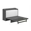 Atlin Designs Modern Solid Wood Queen Murphy Bed Chest with Mattress in Gray