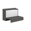 Atlin Designs Modern Solid Wood Queen Murphy Bed Chest with Mattress in Gray