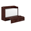 Atlin Designs Solid Wood Walnut Full Murphy Bed Chest with Mattress Unassembled