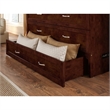 Atlin Designs Solid Wood Walnut Full Murphy Bed Chest with Mattress Unassembled