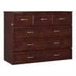 Atlin Designs Solid Wood Walnut Full Murphy Bed Chest with Mattress Unassembled