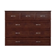 Atlin Designs Solid Wood Walnut Full Murphy Bed Chest with Mattress Unassembled