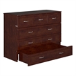 Atlin Designs Solid Wood Walnut Full Murphy Bed Chest with Mattress Unassembled