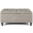 Atlin Designs Coffee Table Storage Ottoman in Distressed Gray Taupe Faux Leather