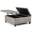 Atlin Designs Coffee Table Storage Ottoman in Distressed Gray Taupe Faux Leather