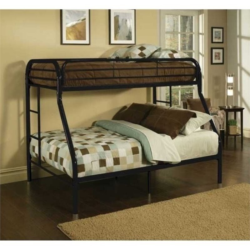 Rosebery Kids Twin Over Full Metal Bunk Bed in Black