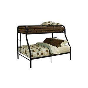 Rosebery Kids Twin Over Full Metal Bunk Bed in Black