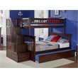 Rosebery Kids Twin over Full Staircase Bunk Bed with Trundle in Walnut
