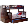 Rosebery Kids Twin over Full Staircase Bunk Bed with Trundle in Walnut