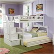 Rosebery Kids Twin over Full Staircase Bunk Bed with Trundle in White
