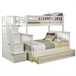 Rosebery Kids Twin over Full Staircase Bunk Bed with Trundle in White