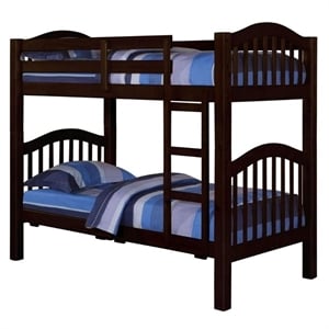 Rosebery Kids Twin over Twin Bunk Wood Bed in Espresso