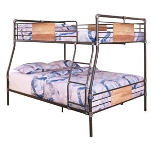 Rosebery Kids Full XL over Queen Metal Bunk Bed in Sandy Black