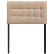 Modern Fabric Upholstered Twin Panel Headboard in Beige