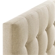 Modern Fabric Upholstered Twin Panel Headboard in Beige