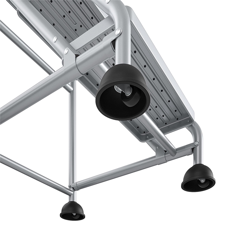 Rosebery Kids 3-Step Metal Rolling Step Ladder in Black