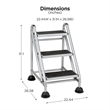 Rosebery Kids 3-Step Metal Rolling Step Ladder in Black