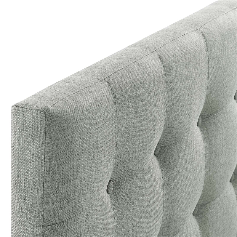 Modern Fabric Upholstered Full Panel Headboard in Gray