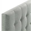 Modern Fabric Upholstered Full Panel Headboard in Gray
