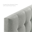 Modern Fabric Upholstered Full Panel Headboard in Gray
