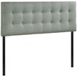 Modern Fabric Upholstered Full Panel Headboard in Gray