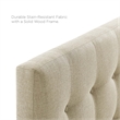Modern Fabric Upholstered Full Panel Headboard in Beige