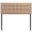 Modern Fabric Upholstered Queen Panel Headboard in Beige