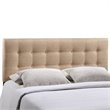 Modern Fabric Upholstered Queen Panel Headboard in Beige