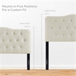 Modern Fabric Queen Tufted Panel Headboard in White