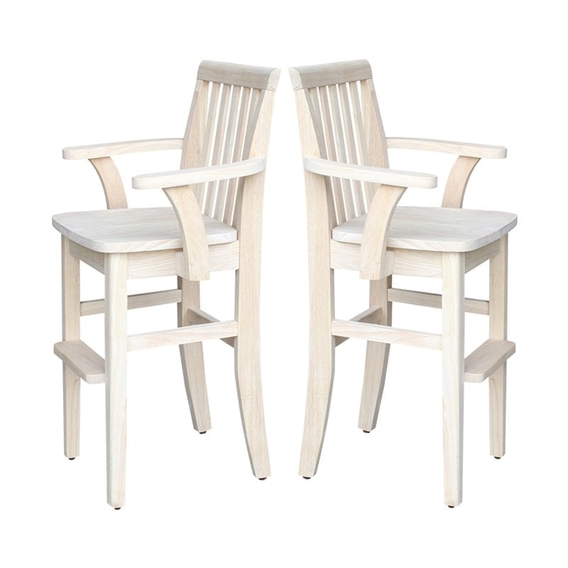 Rosebery Kids Solid Wood Youth Chair with Butcher Block Surface in Natural