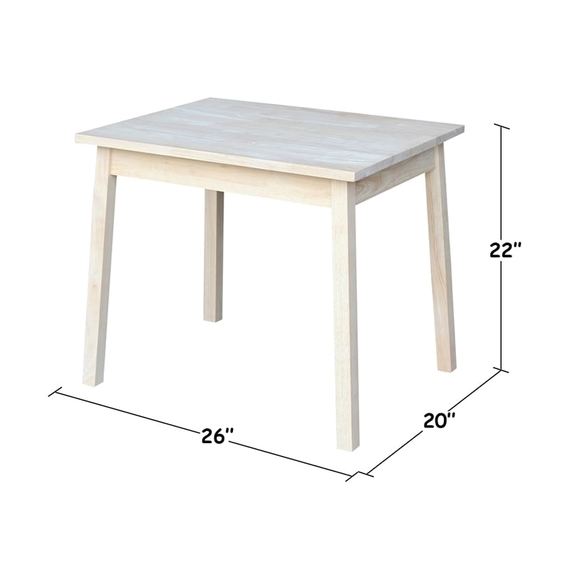 Rosebery Kids Solid Wood Kids Table with Butcher Block Surface in Natural