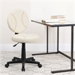 Vinyl Swivel Baseball Office Task Chair in Cream