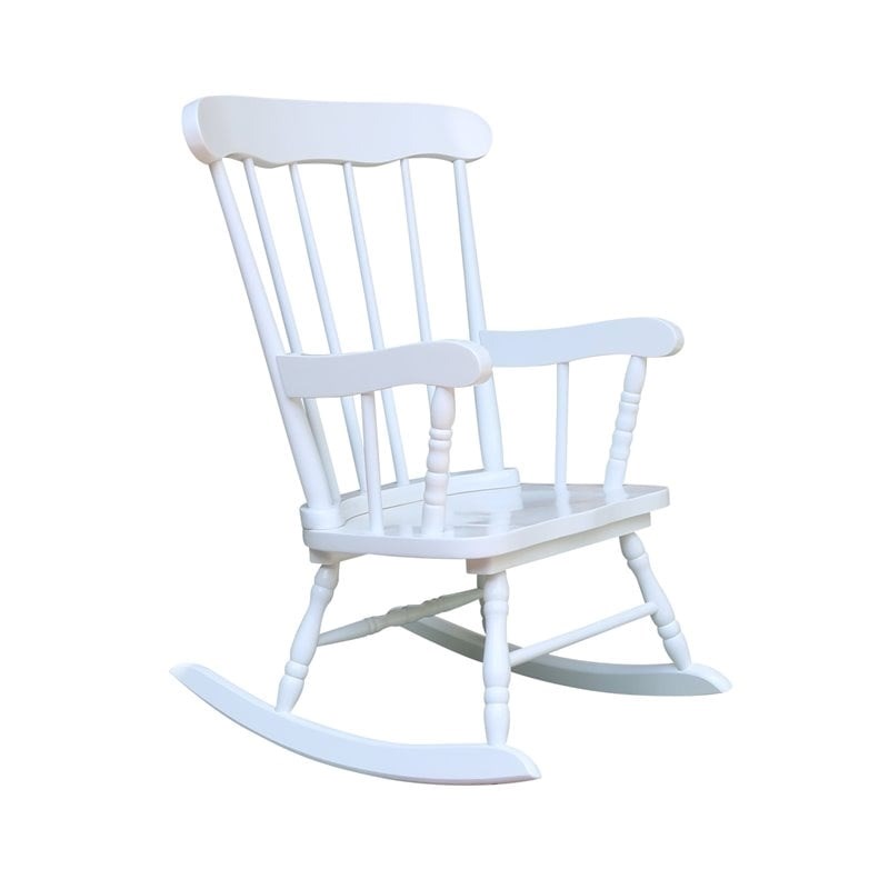 Rosebery Kids Solid Para Wood Linen White Rocker 27.75