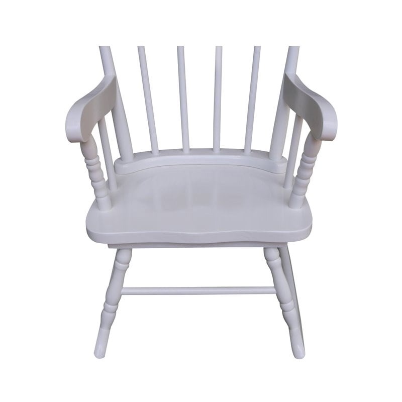 Rosebery Kids Solid Para Wood Linen White Rocker 27.75
