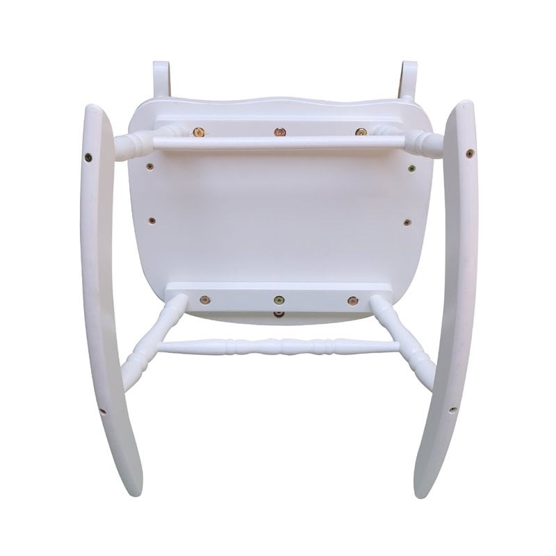 Rosebery Kids Solid Para Wood Linen White Rocker 27.75