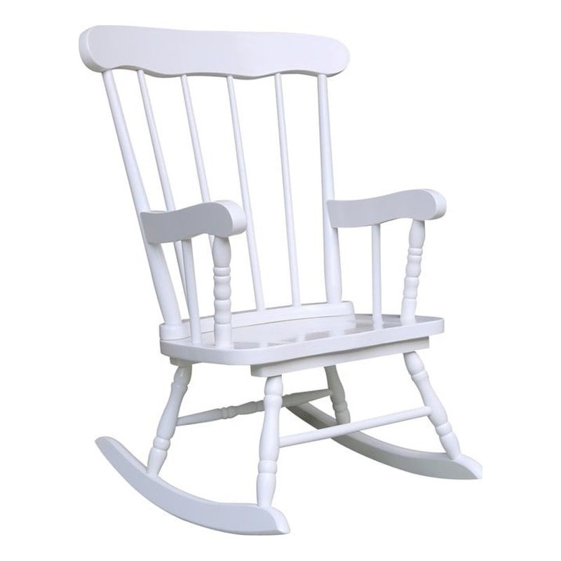 Rosebery Kids Solid Para Wood Linen White Rocker 27.75