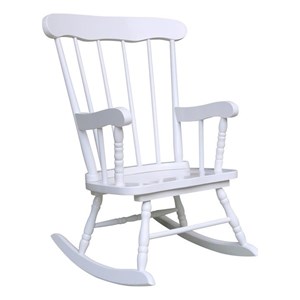 Rosebery Kids Solid Para Wood Linen White Rocker 27.75&quotH x 22&quotW x 20&quotD Unassembled