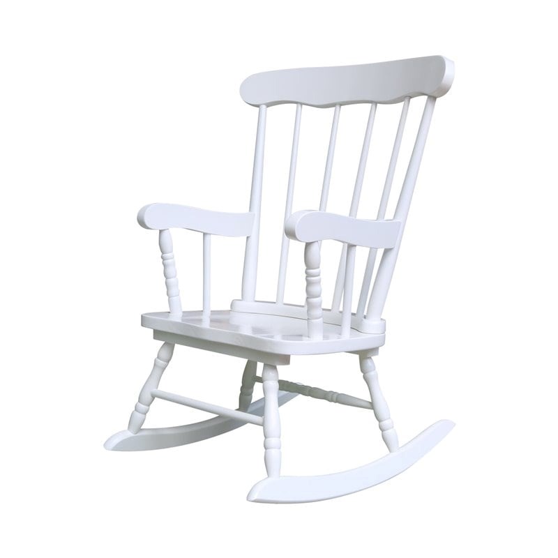 Rosebery Kids Solid Para Wood Linen White Rocker 27.75