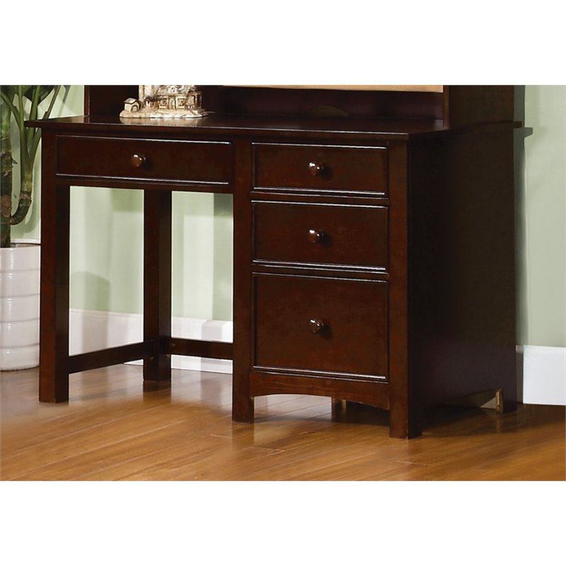 Transitional Solid Wood Desk in Dark Walnut