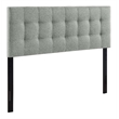 Modern Fabric Queen Tufted Panel Headboard in Gray