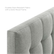 Modern Fabric Queen Tufted Panel Headboard in Gray